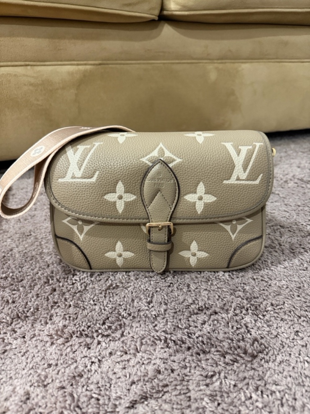 Louis Vuitton Beige Monogram Canvas Crossbody Bag